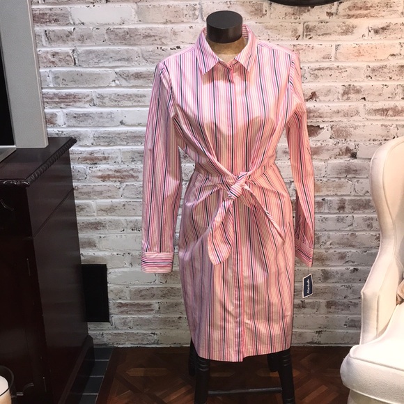 calvin klein tie front shirt dress